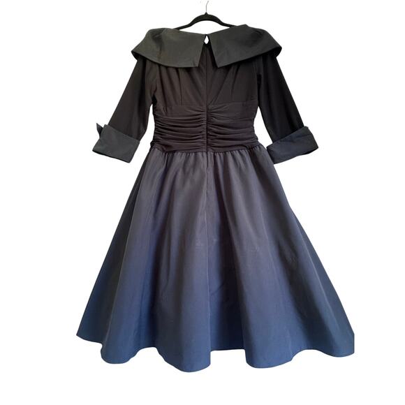 Eliza J Black Portrait Collar 3/4 sleeve cocktail dress Sz 10 portrait collar - Picture 5 of 9